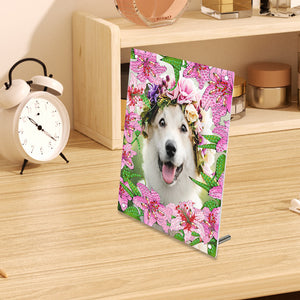 Special Shape Flower Table Top Diamond Painting Frame Kits for Home Office Decor