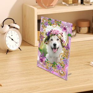 Special Shape Flower Table Top Diamond Painting Frame Kits for Home Office Decor