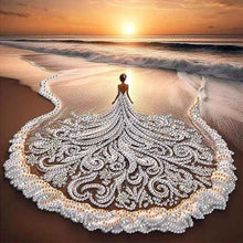 Load image into Gallery viewer, Beauty In A Beach Skirt Hem 30*30CM(Canvas) Partial Special Shaped Drill Diamond Painting
