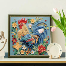 Load image into Gallery viewer, Rooster Quilling 30*30CM(Canvas) Partial Special Shaped Drill Diamond Painting

