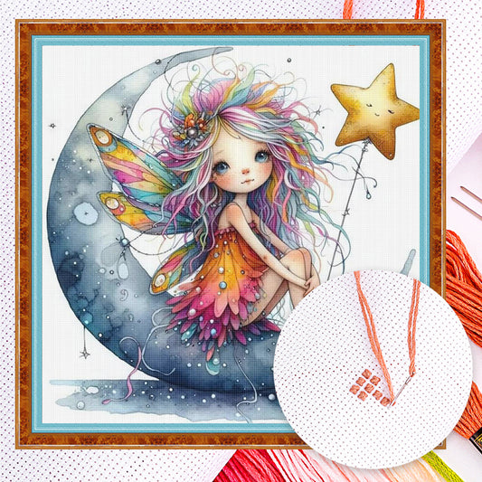 Eccentric Girl - Full 18CT Counted Cross Stitch 40x40CM - Huacan