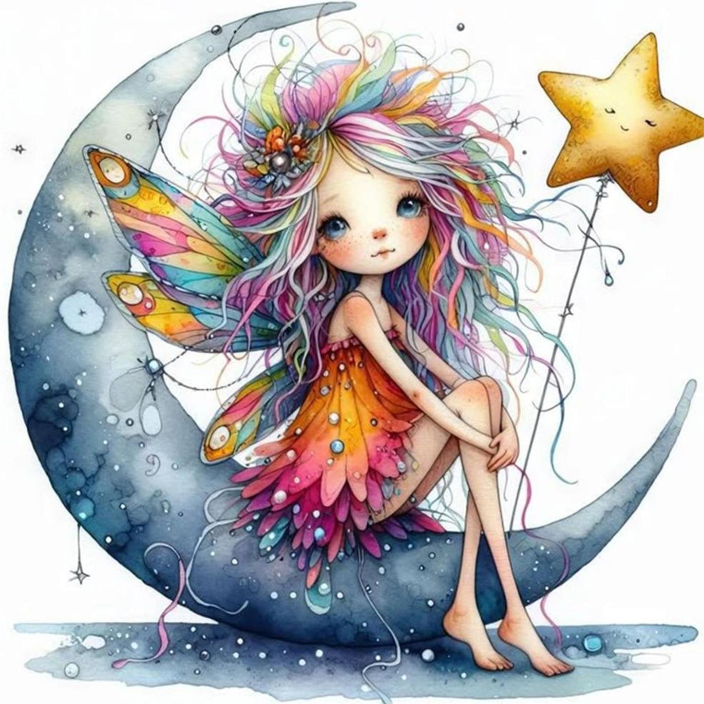 Eccentric Girl - Full 18CT Counted Cross Stitch 40x40CM - Huacan
