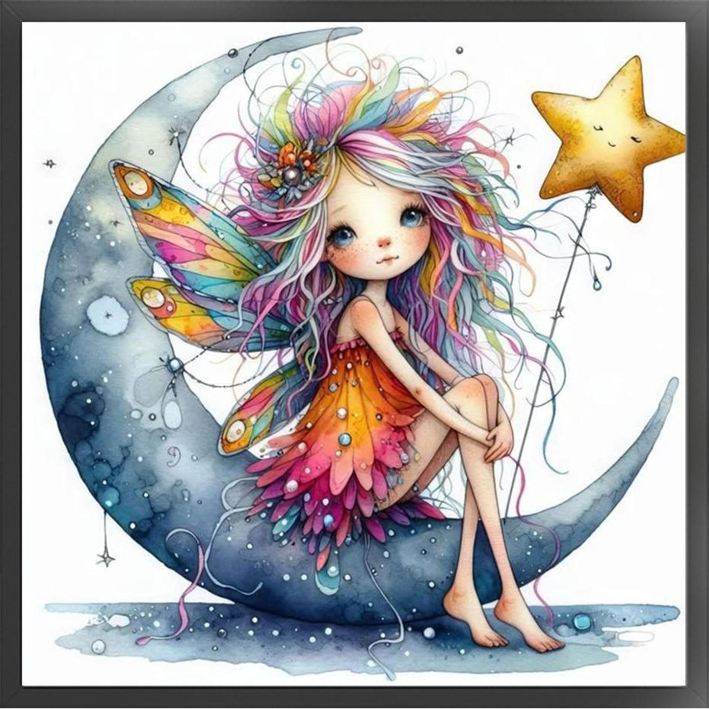 Eccentric Girl - Full 18CT Counted Cross Stitch 40x40CM - Huacan