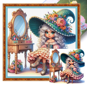 Witch-18CT Stamped Cross Stitch 40*40CM