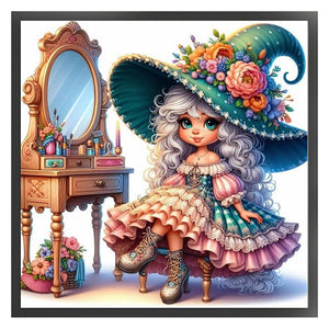 Witch-18CT Stamped Cross Stitch 40*40CM