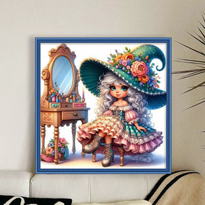 Witch-18CT Stamped Cross Stitch 40*40CM