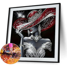 Load image into Gallery viewer, Elegant Lady In A Top Hat-Woman 30*30CM(Canvas) Partial Special Shaped Drill Diamond Painting
