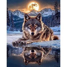 Load image into Gallery viewer, Moon Wolf 40*50CM(Canvas) Full Round Drill Diamond Painting
