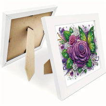 Load image into Gallery viewer, Rose Butterfly 18*18CM(Canvas) Partial Special Shaped Drill Diamond Painting
