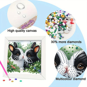 Rabbit 18*18CM(Canvas) Partial Special Shaped Drill Diamond Painting