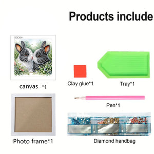 Rabbit 18*18CM(Canvas) Partial Special Shaped Drill Diamond Painting