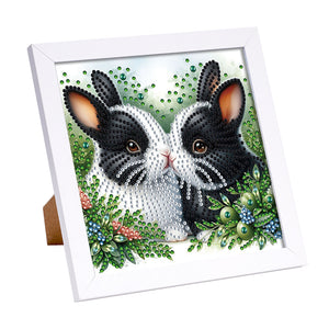 Rabbit 18*18CM(Canvas) Partial Special Shaped Drill Diamond Painting