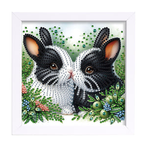 Rabbit 18*18CM(Canvas) Partial Special Shaped Drill Diamond Painting