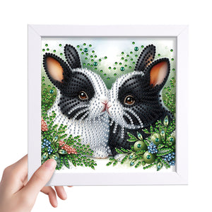 Rabbit 18*18CM(Canvas) Partial Special Shaped Drill Diamond Painting
