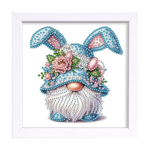 Rabbit Ear Gnome 18*18CM(Canvas) Partial Special Shaped Drill Diamond Painting
