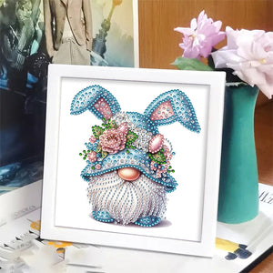 Rabbit Ear Gnome 18*18CM(Canvas) Partial Special Shaped Drill Diamond Painting