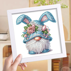 Rabbit Ear Gnome 18*18CM(Canvas) Partial Special Shaped Drill Diamond Painting