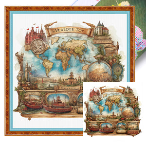 Map-16CT Stamped Cross Stitch 50*50CM