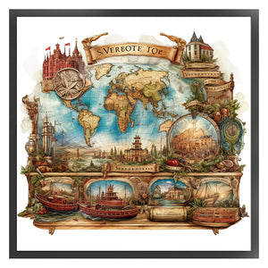 Map-16CT Stamped Cross Stitch 50*50CM