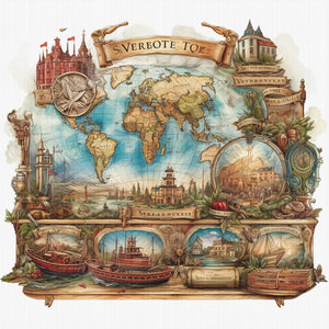 Map-16CT Stamped Cross Stitch 50*50CM