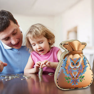 Acrylic Wooden Cat DIY Money Storage Box Diamond Art Decors for Adults Beginners