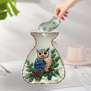 Acrylic Wooden Cat DIY Money Storage Box Diamond Art Decors for Adults Beginners