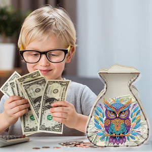Acrylic Wooden Cat DIY Money Storage Box Diamond Art Decors for Adults Beginners