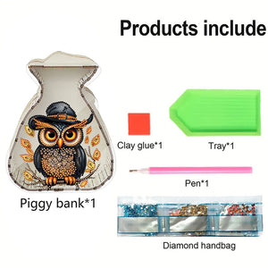 Acrylic Wooden Cat DIY Money Storage Box Diamond Art Decors for Adults Beginners