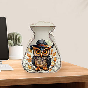 Acrylic Wooden Cat DIY Money Storage Box Diamond Art Decors for Adults Beginners