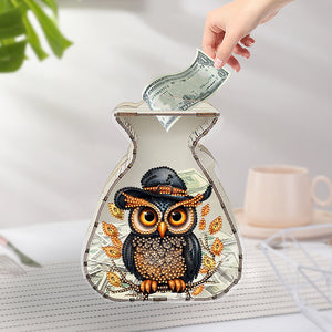Acrylic Wooden Cat DIY Money Storage Box Diamond Art Decors for Adults Beginners