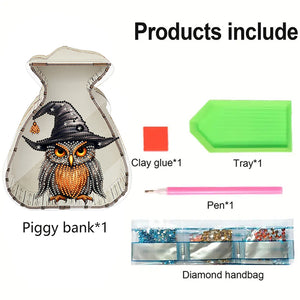 Acrylic Wooden Cat DIY Money Storage Box Diamond Art Decors for Adults Beginners