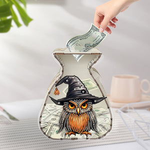 Acrylic Wooden Cat DIY Money Storage Box Diamond Art Decors for Adults Beginners