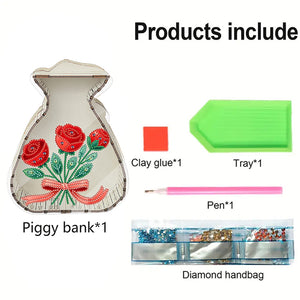Acrylic Wooden Cat DIY Money Storage Box Diamond Art Decors for Adults Beginners