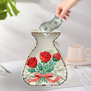 Acrylic Wooden Cat DIY Money Storage Box Diamond Art Decors for Adults Beginners