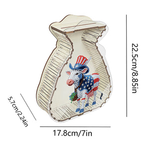 Acrylic Wooden Cat DIY Money Storage Box Diamond Art Decors for Adults Beginners