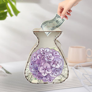 Acrylic Wooden Cat DIY Money Storage Box Diamond Art Decors for Adults Beginners
