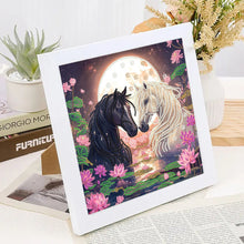 Load image into Gallery viewer, Black Horse White Horse 30*30CM(Canvas) Partial Special Shaped Drill Diamond Painting
