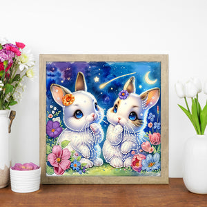 Rabbit 30*30CM(Canvas) Partial Special Shaped Drill Diamond Painting