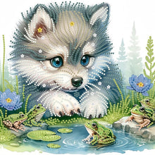 Load image into Gallery viewer, Wolf Cub 30*30CM(Canvas) Partial Special Shaped Drill Diamond Painting
