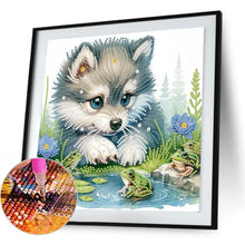 Load image into Gallery viewer, Wolf Cub 30*30CM(Canvas) Partial Special Shaped Drill Diamond Painting
