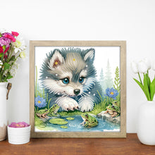 Load image into Gallery viewer, Wolf Cub 30*30CM(Canvas) Partial Special Shaped Drill Diamond Painting
