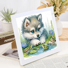Load image into Gallery viewer, Wolf Cub 30*30CM(Canvas) Partial Special Shaped Drill Diamond Painting
