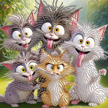 Load image into Gallery viewer, Funny Cat 30*30CM(Canvas) Partial Special Shaped Drill Diamond Painting
