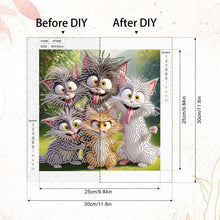 Load image into Gallery viewer, Funny Cat 30*30CM(Canvas) Partial Special Shaped Drill Diamond Painting
