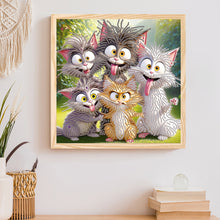 Load image into Gallery viewer, Funny Cat 30*30CM(Canvas) Partial Special Shaped Drill Diamond Painting
