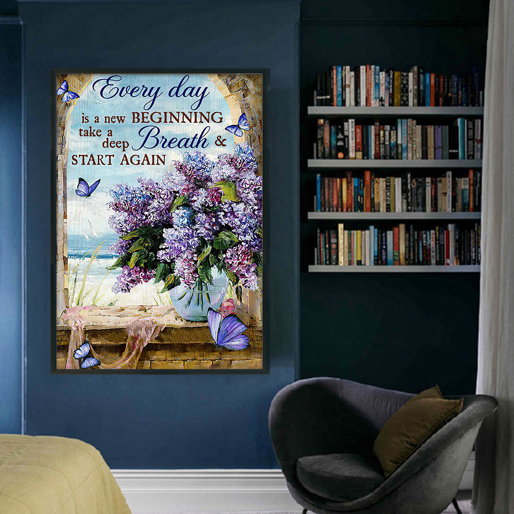 Oil Painting - Purple Vase - Full 11CT Counted Cross Stitch 40x60CM - Huacan