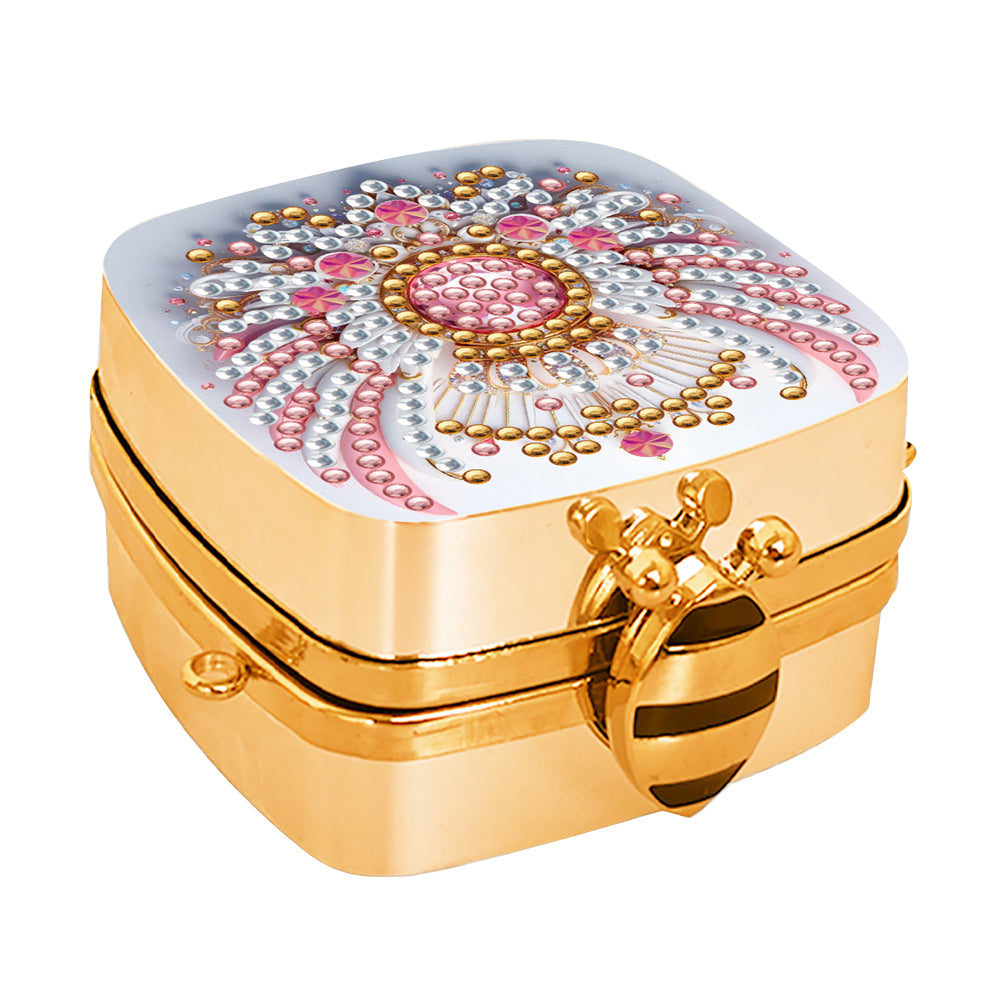 Peacock Diamond Art Storage Case Diamond Painting Mirror Organizer Box for Women