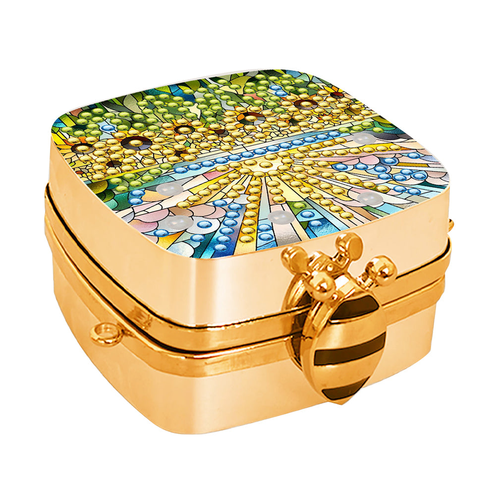 Peacock Diamond Art Storage Case Diamond Painting Mirror Organizer Box for Women