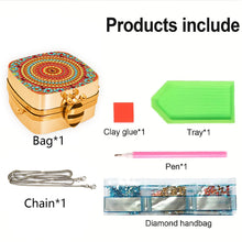 Load image into Gallery viewer, Peacock Diamond Art Storage Case Diamond Painting Mirror Organizer Box for Women
