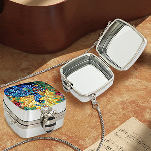 Peacock Diamond Art Storage Case Diamond Painting Mirror Organizer Box for Women
